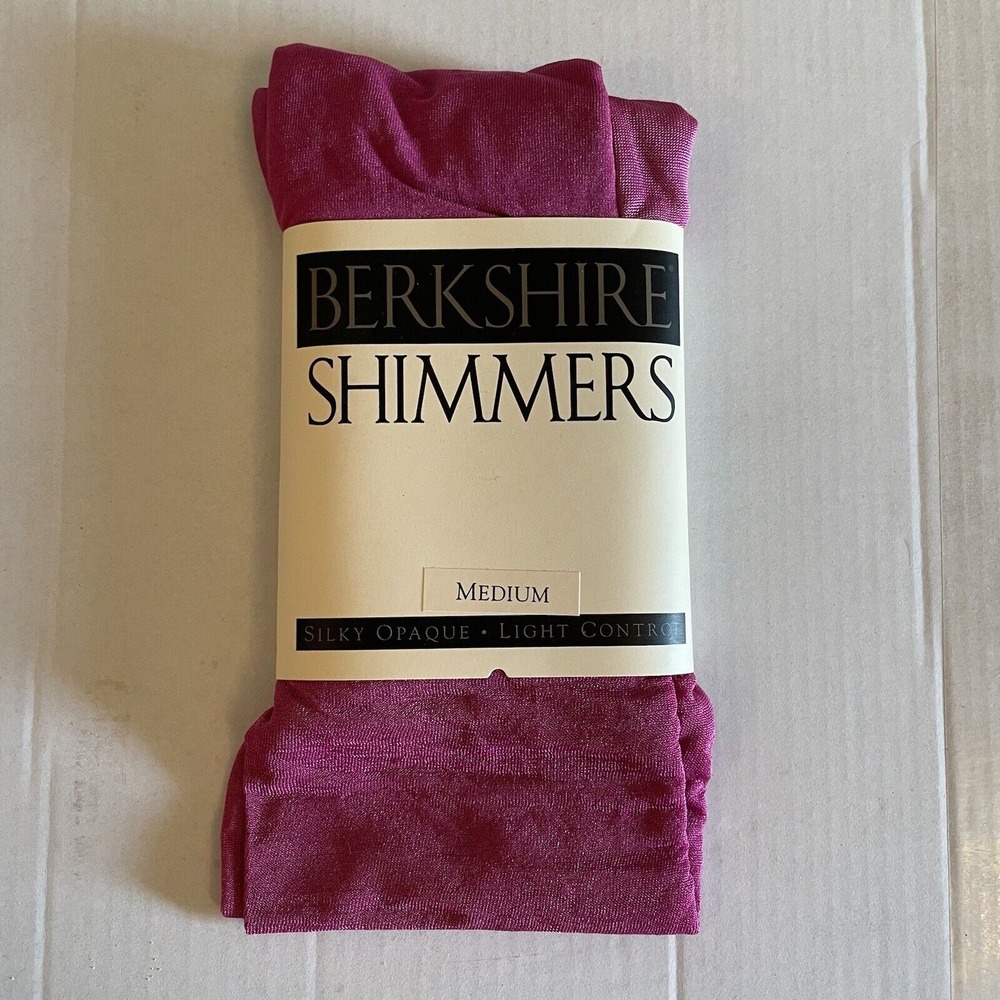 Berkshire Vintage 4643 Fuchsia Size Medium Silky Opaque Light Control Pantyhose‎